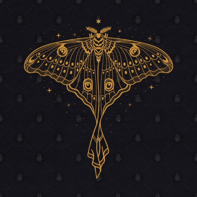 Starrry Luna Moth - Actias Luna by CelestialStudio